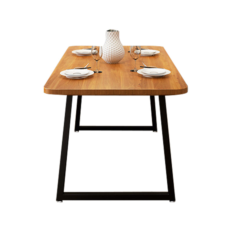 Industrial 1/2/5 Pieces Furniture Solid Wood Rectangle Dining Table Set in Brown