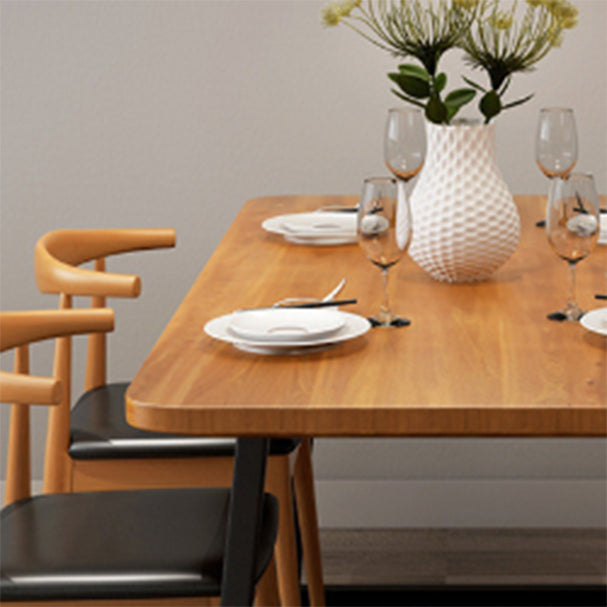 Industrial 1/2/5 Pieces Furniture Solid Wood Rectangle Dining Table Set in Brown