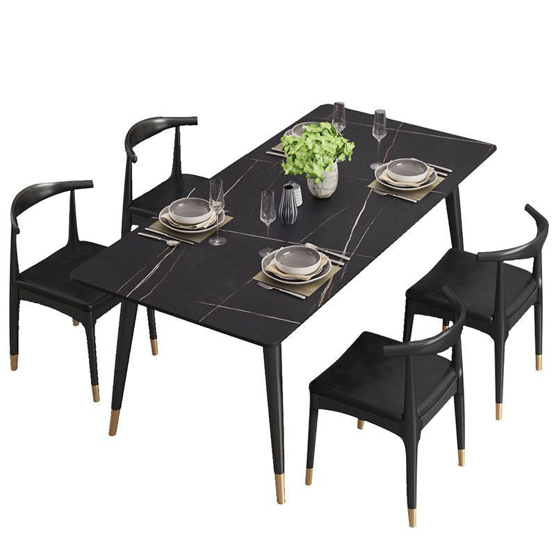 Modern 1/2/5/7 Pieces Dining Set Rectangle Stone Furniture for Home