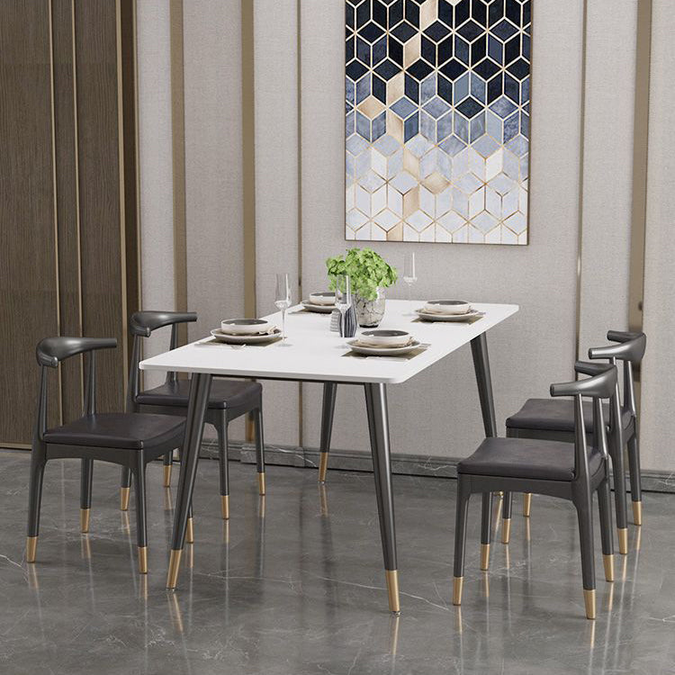Modern 1/2/5/7 Pieces Dining Set Rectangle Stone Furniture for Home