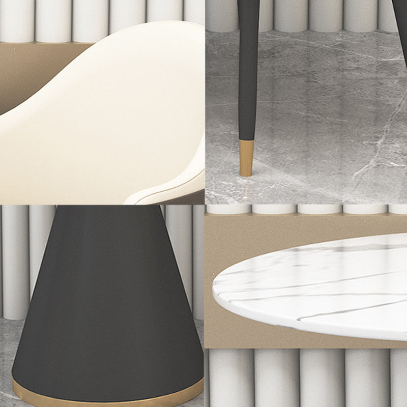 Glam Dinette Set for Dining Room 1/2/5 Pieces Glossy White Dining Table Set