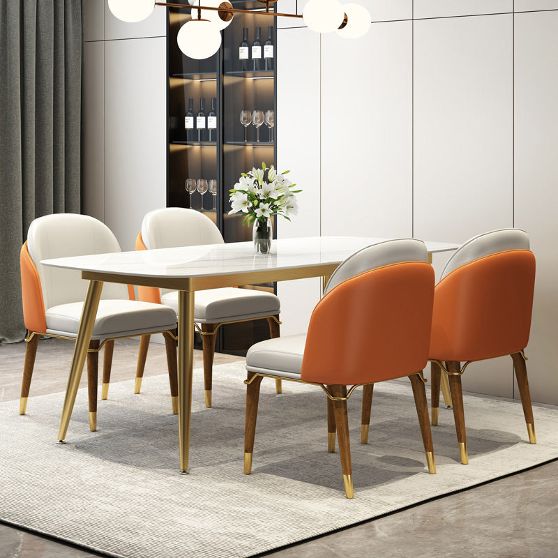 Scandinavian 1/2/5/7 Pieces Furniture Rectangle Stone Dining Table Set for Kitchen