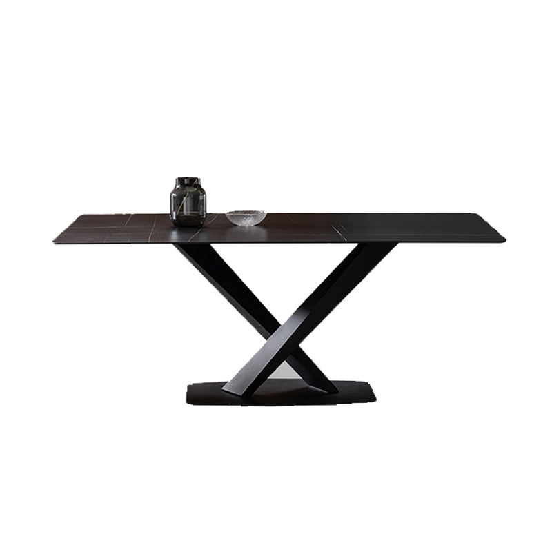 Black Stone Top Dining Table Set with Gray Chairs 1/4/5/7 Pieces Modern Dinette Set