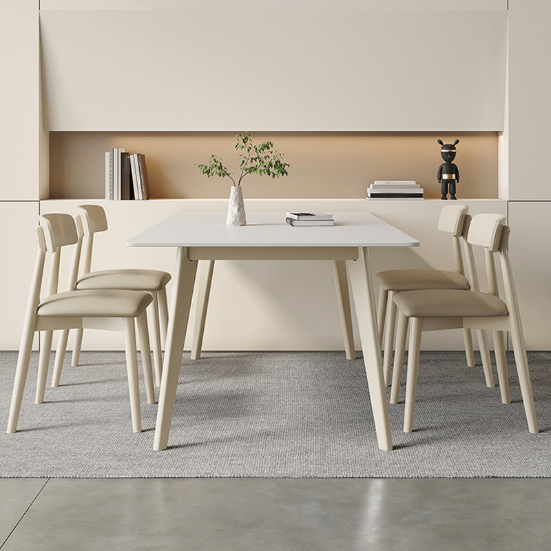 Contemporary 1/2/5/7 Pieces Dining Set Rectangle Stone Dining Table Set for Kitchen