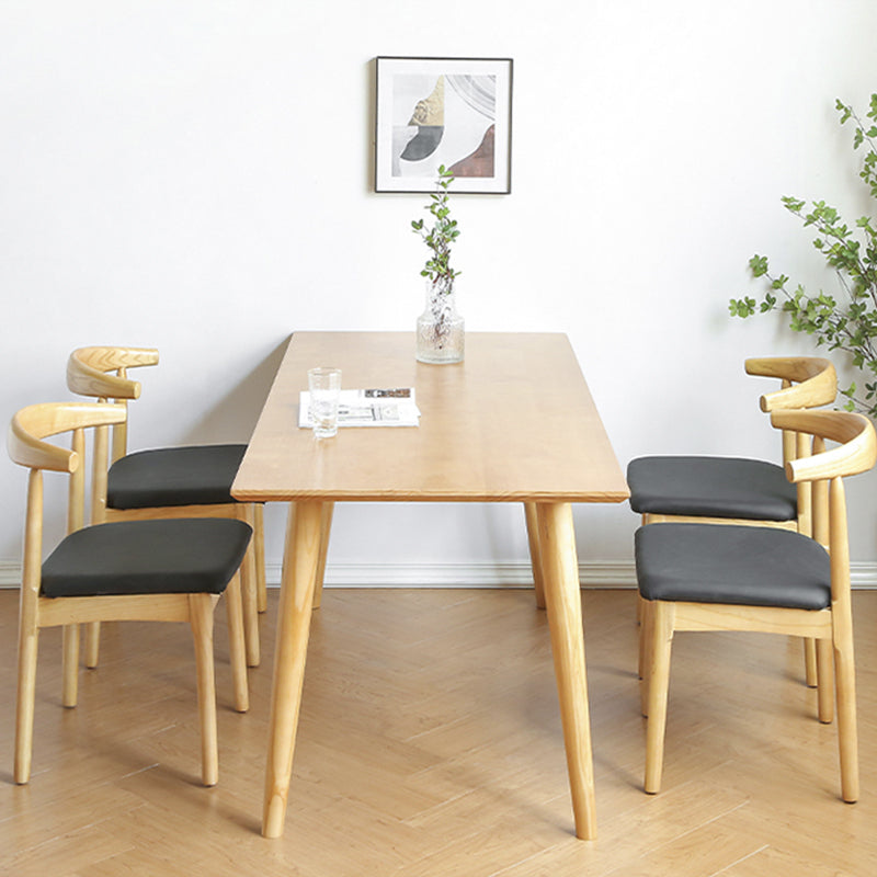 Modern Pine Wood Dining Set 1/2/3/5/7 Pieces Natural Finish Dinette Set