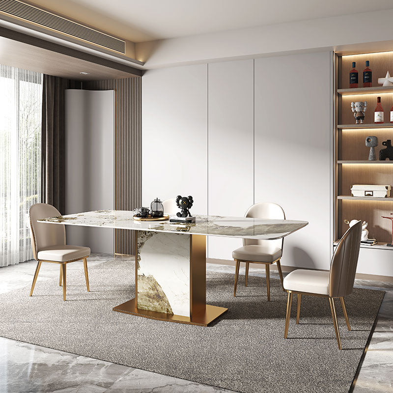 Nordic 1/2/4/5/7/9 Pieces Furniture Rectangle Stone Dining Table Set for Kitchen