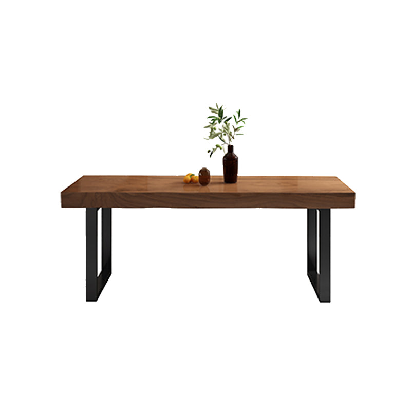 Industrial Solid Wood Dining Table Set 1/4/5/7 Pieces Brown Dinette Set for Home