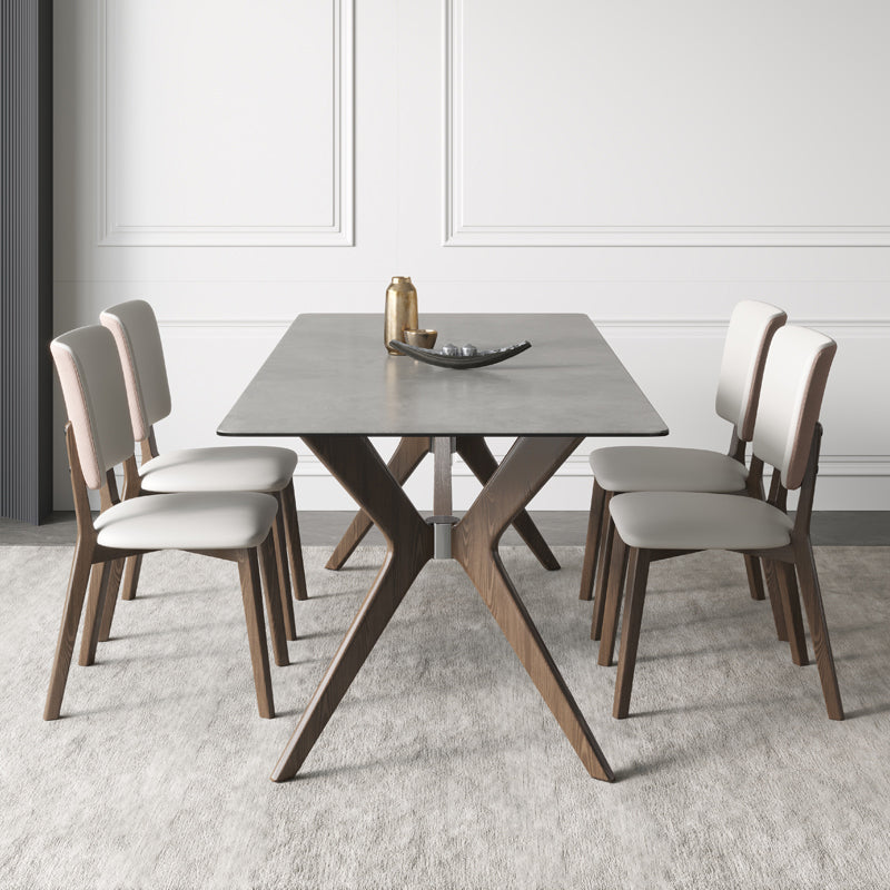 Nordic 1/4/5/7 Pieces Furniture Rectangle Stone Dining Table Set for Kitchen