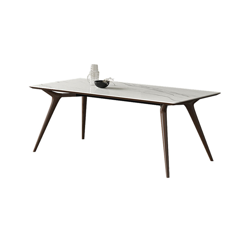 Contemporary 1/4/5 Pieces Dining Set Rectangle Stone Dining Table Set in White