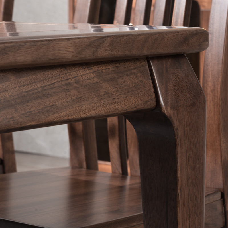 Traditional 1/2/7 Pieces Furniture Solid Wood Rectangle Dining Table Set in Brown