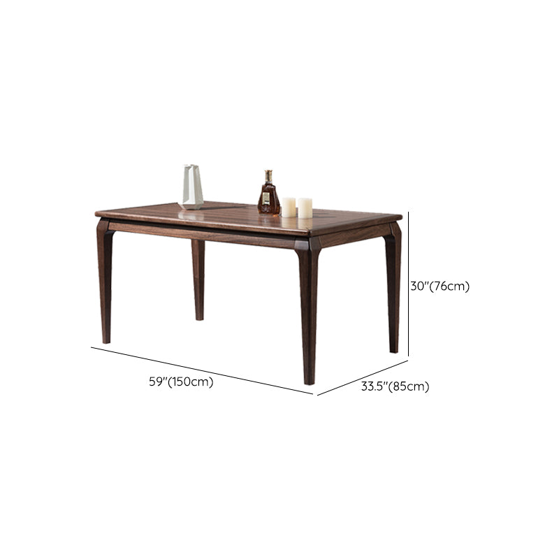 Traditional 1/2/7 Pieces Furniture Solid Wood Rectangle Dining Table Set in Brown
