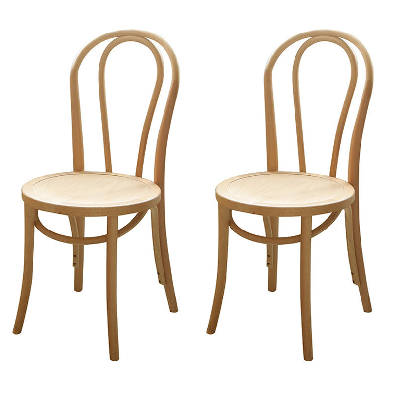 Modern Solid Wood Dining Set 1/2/5/7 Pieces Natural Finish Dinette Set with Wooden Chairs