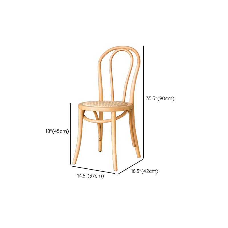 Modern Solid Wood Dining Set 1/2/5/7 Pieces Natural Finish Dinette Set with Wooden Chairs