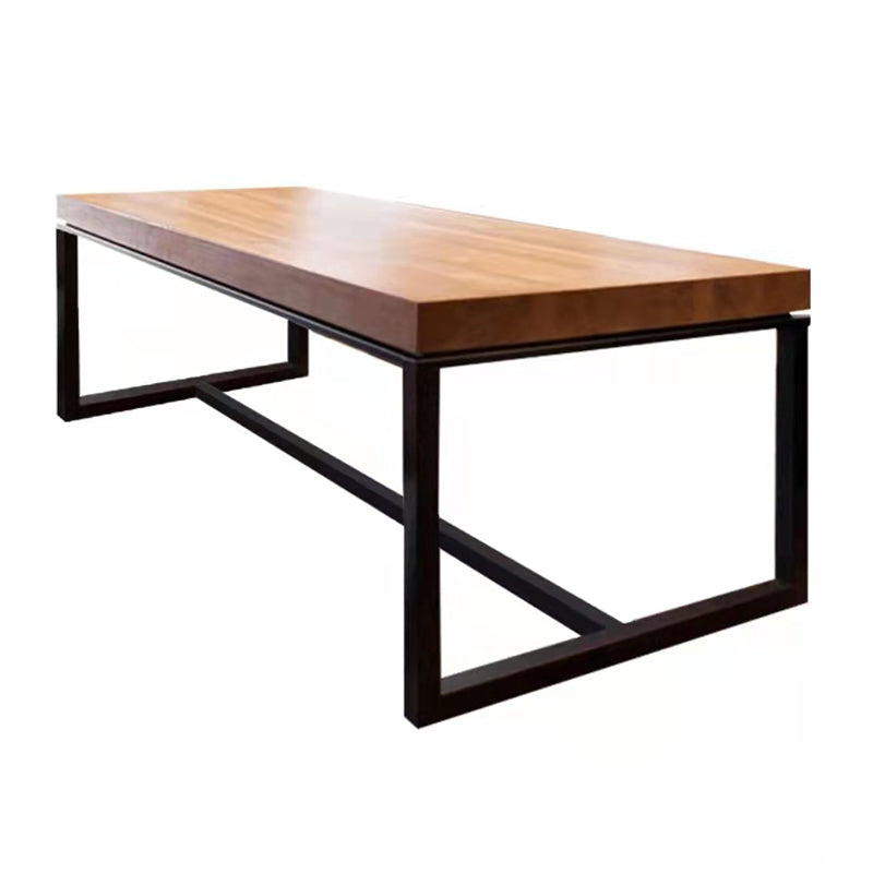 Industrial Solid Wood Dining Table Set with Benches 1/3 Pieces Brown Dinette Set