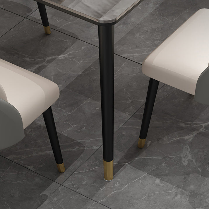 Minimalist 1/2/5/7 Pieces Furniture Stone Rectangle Dining Table Set for Home