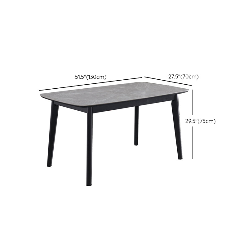 Minimalist 1/2/4/7 Pieces Furniture Stone Rectangle Dining Table Set in Gray