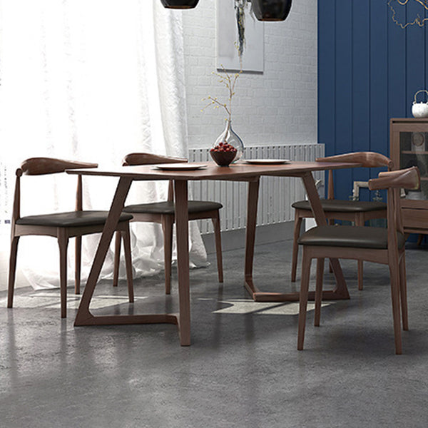 Contemporary 1/4/5 Pieces Furniture Rectangle Solid Wood Dining Table Set in Brown