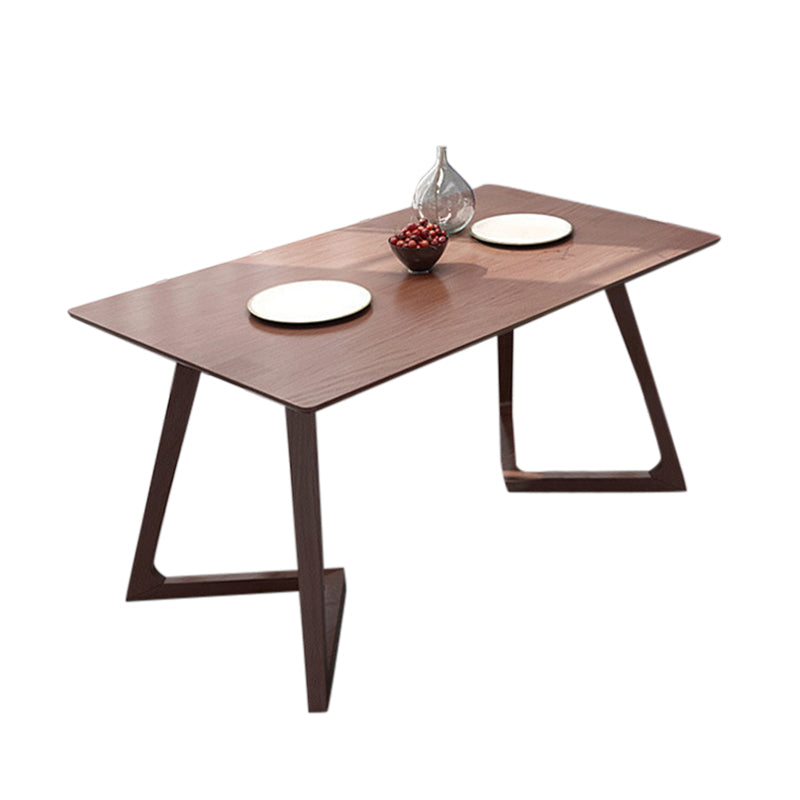 Contemporary 1/4/5 Pieces Furniture Rectangle Solid Wood Dining Table Set in Brown