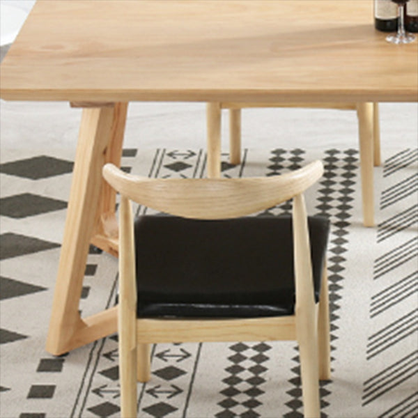 Minimalist 1/2/5 Pieces Furniture Solid Wood Rectangle Dining Table Set in Natural