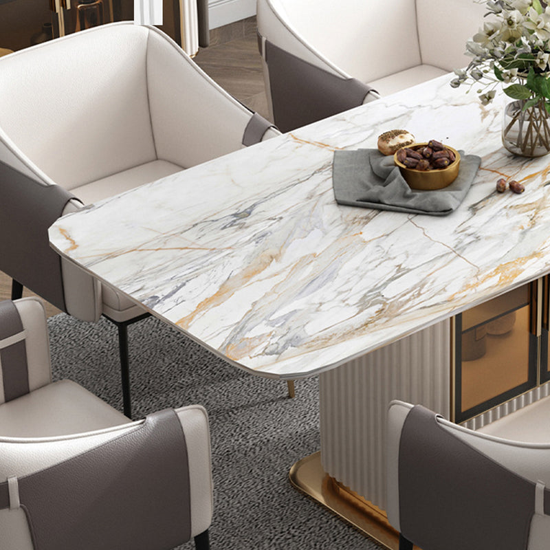 Minimalist 1/2/5/7 Pieces Dining Set Stone Rectangle Dining Table Set for Home