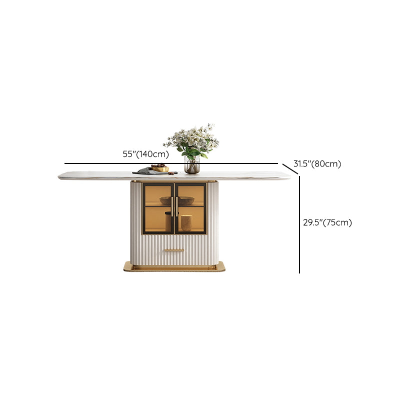 Minimalist 1/2/5/7 Pieces Dining Set Stone Rectangle Dining Table Set for Home