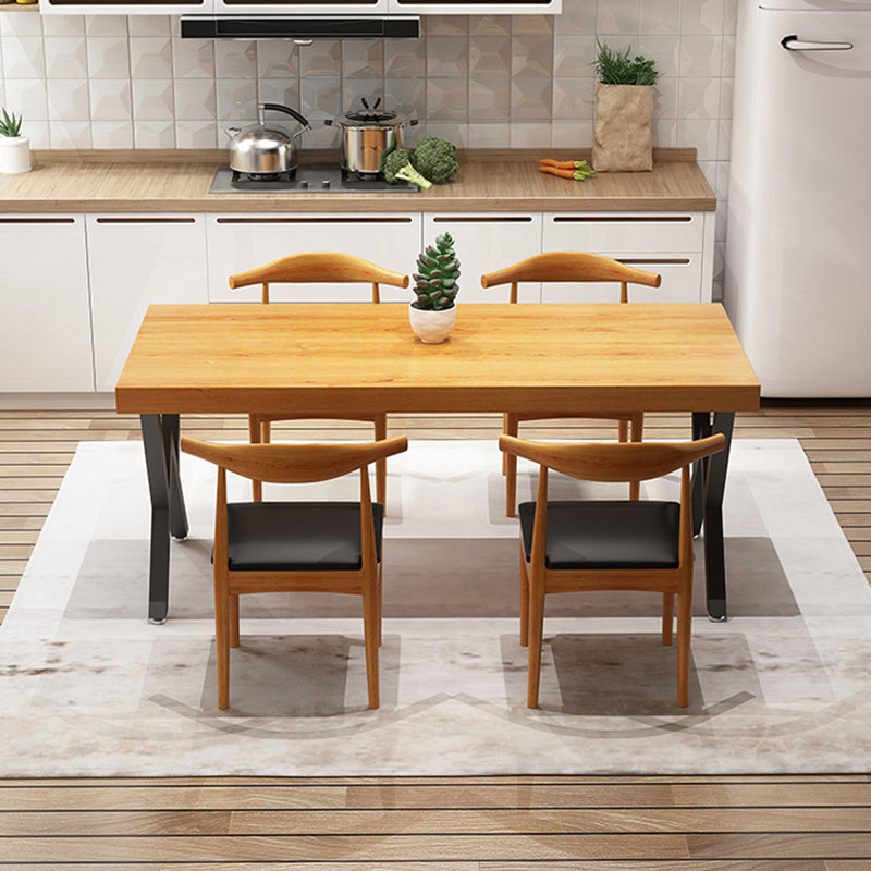 Industrial 1/4/5 Pieces Furniture Rectangle Solid Wood Dining Chairs Set in Brown