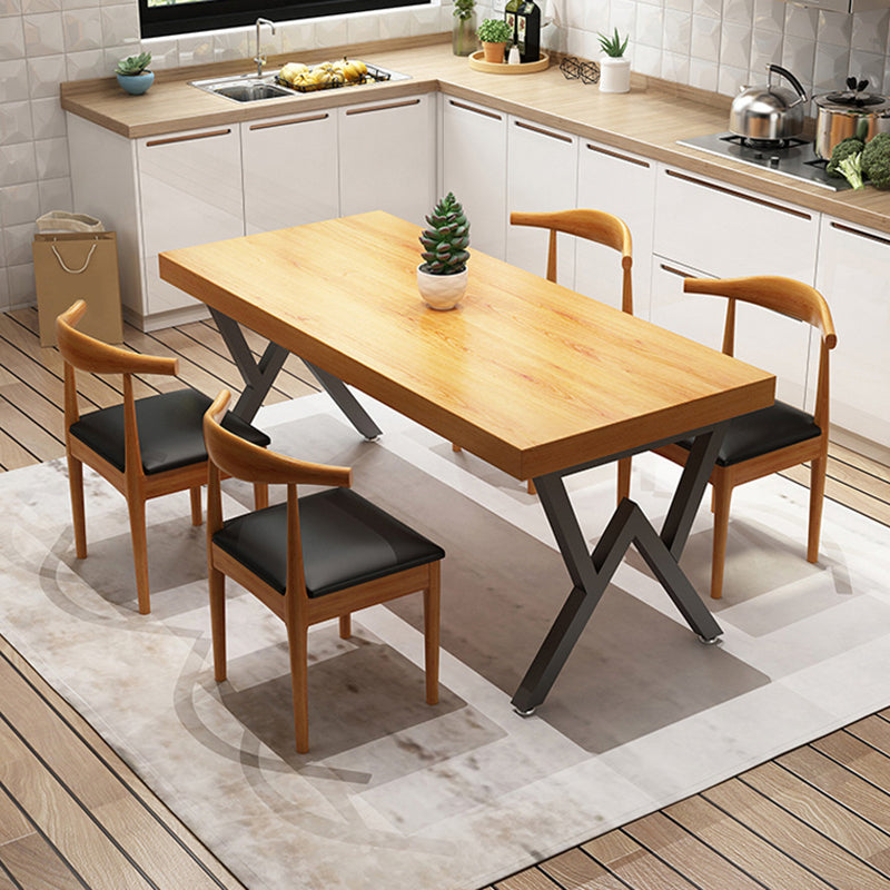 Industrial 1/4/5 Pieces Furniture Rectangle Solid Wood Dining Chairs Set in Brown