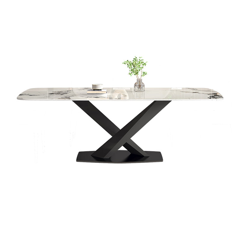 Rectangle Dining Set 1/5/7 Pcs Modern Sintered Stone Table and Wingback Chairs