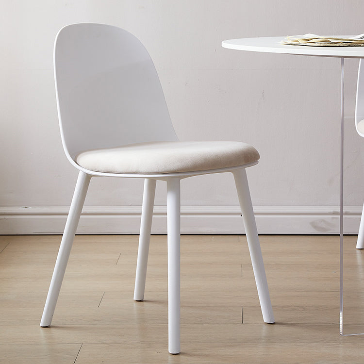 Round Dining Table Set 1/3/4/5 Pcs Acrylic Base Table and Plastic Chairs in White