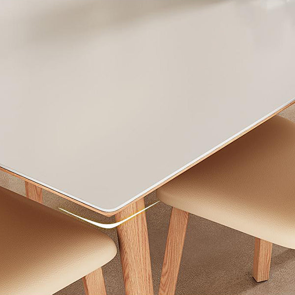 Modern Style Rectangle Table Set 1/2/5/7 Pieces Dining Set with Wood Legs for Home Use