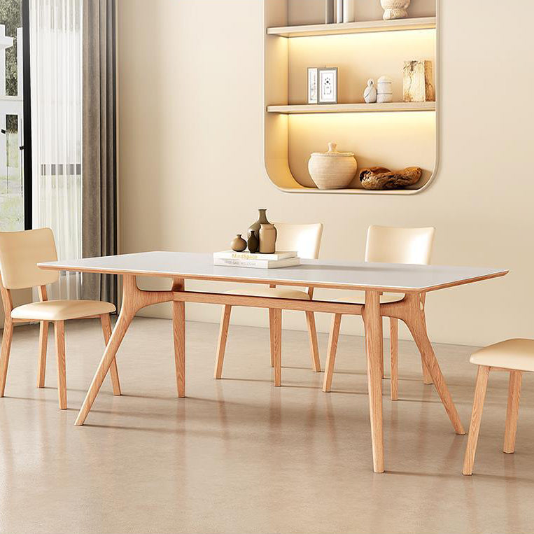 Modern Style Rectangle Table Set 1/2/5/7 Pieces Dining Set with Wood Legs for Home Use