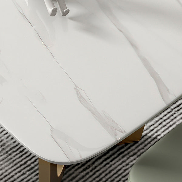 Rectangle Dining Set 1/5/7 Pcs Sintered Stone Top Table with Upholstered Chairs