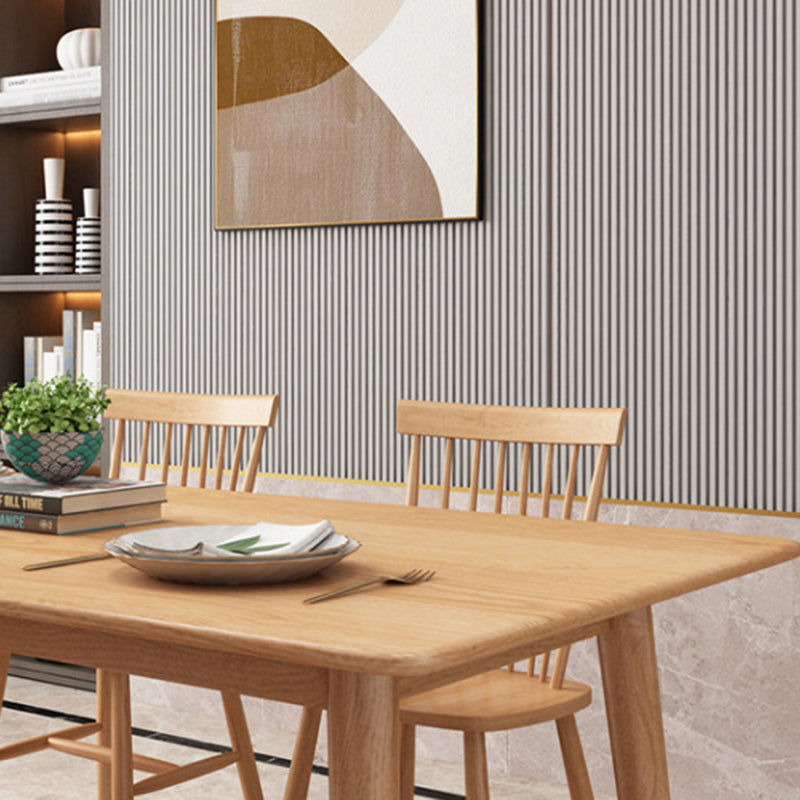 Contemporary 1/2/5/7 Pieces Furniture Rectangle Solid Wood Dining Table Set in Natural