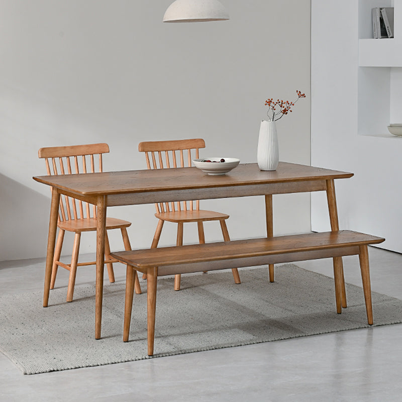 Modern Dining Set 1/4 Pcs Solid Wood Dining Table and Chairs with Bench