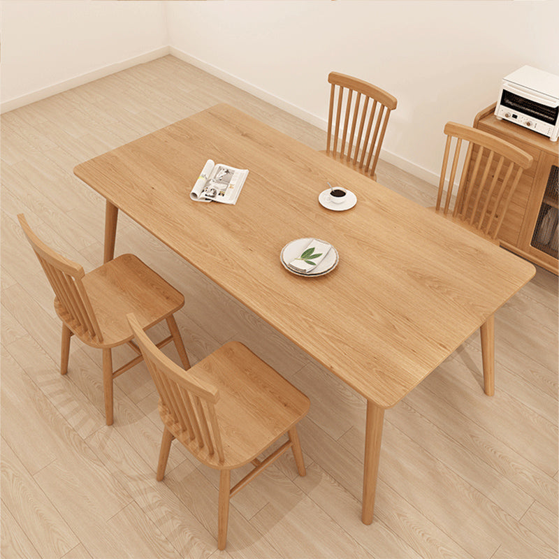 Solid Wood Dining Set 1/5 Pcs Rectangle Dining Table with Slat Back Chairs