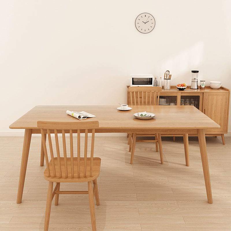 Solid Wood Dining Set 1/5 Pcs Rectangle Dining Table with Slat Back Chairs