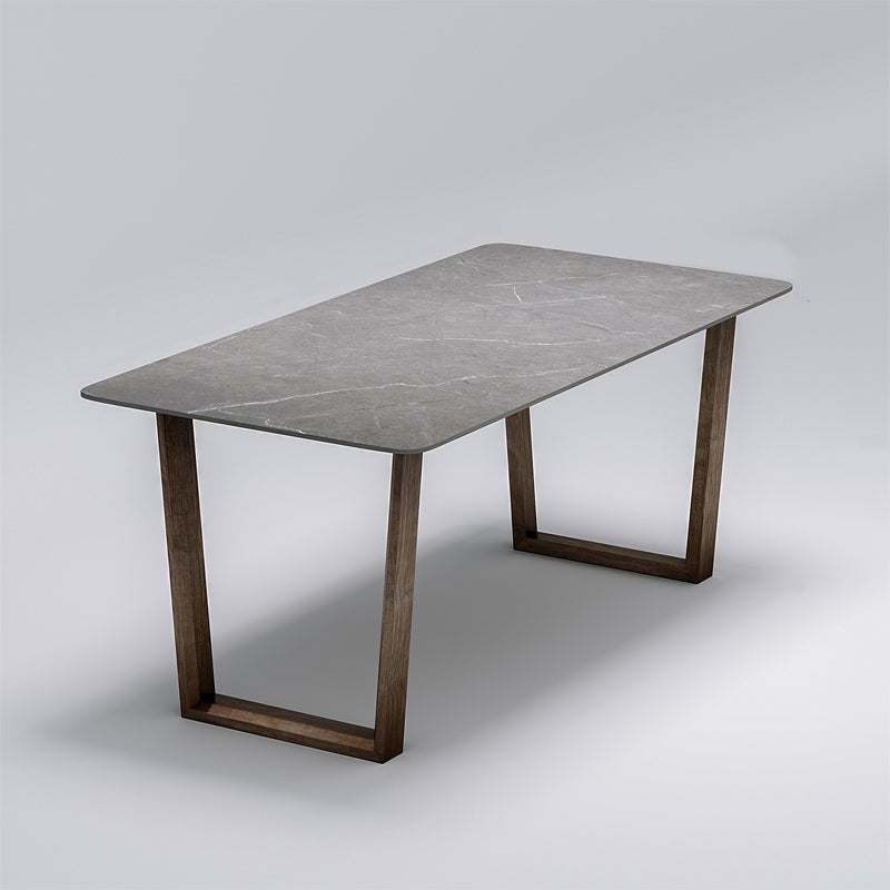 Modern 1/4/5/7 Pieces Dining Furniture Stone Rectangle Dining Chairs Set in Gray