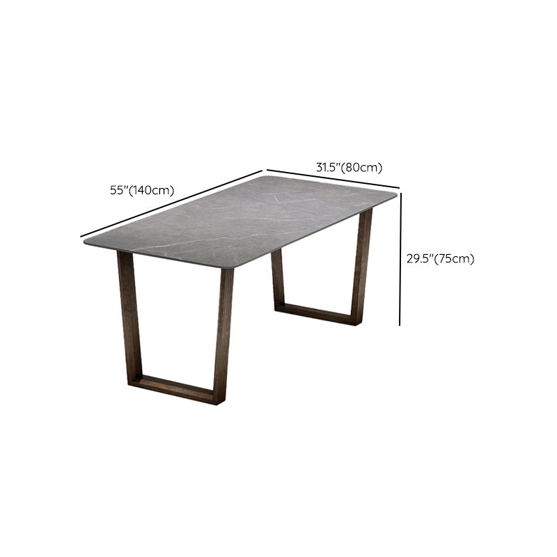 Modern 1/4/5/7 Pieces Dining Furniture Stone Rectangle Dining Chairs Set in Gray