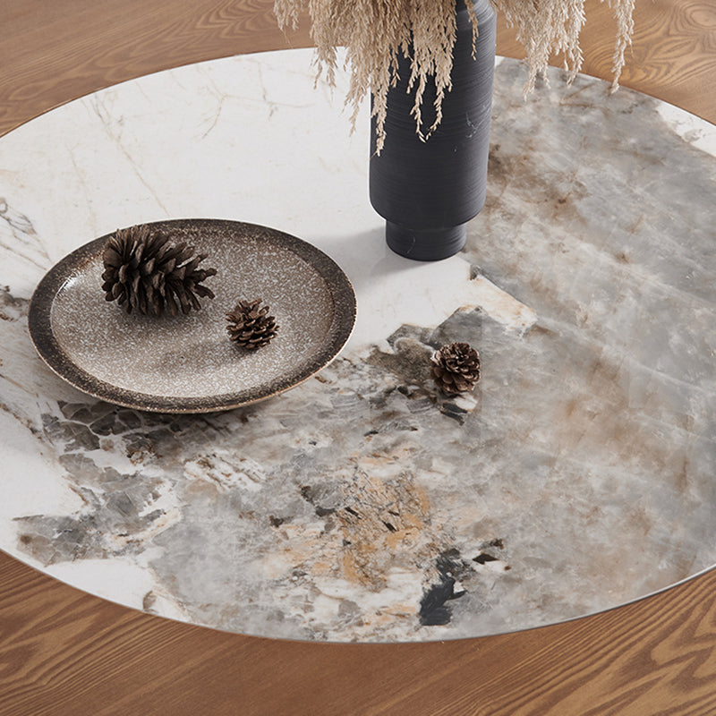 Modern Dining Set 1/4/5/7 Pcs Round Solid Wood Dining Table and Armless Chairs