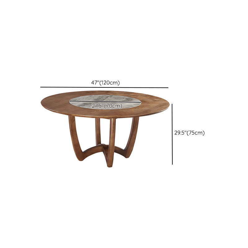 Modern Dining Set 1/4/5/7 Pcs Round Solid Wood Dining Table and Armless Chairs