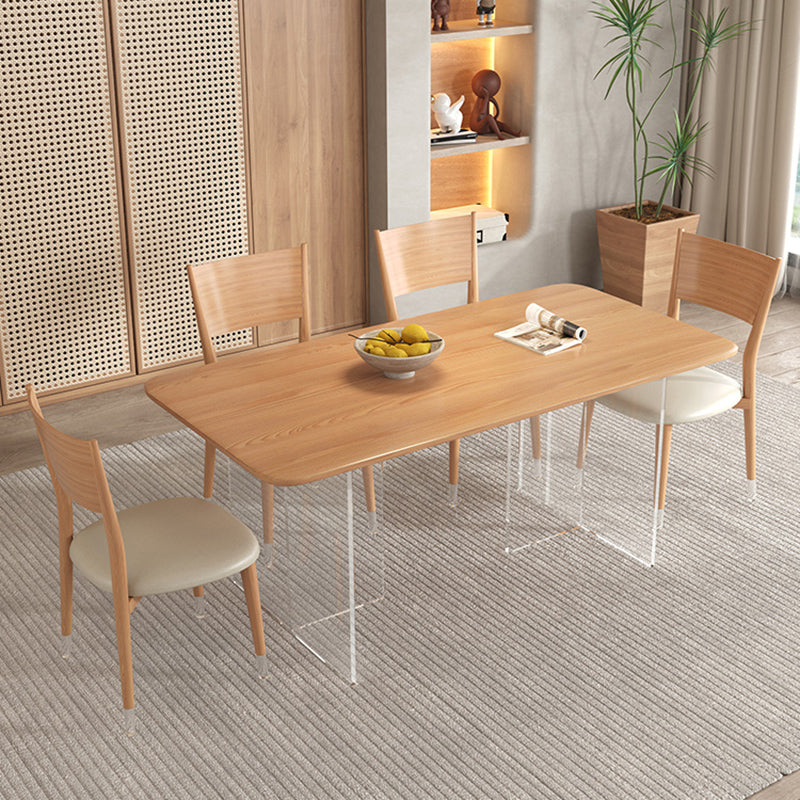 Modern Dining Set 1/3/5/7 Pcs Rectangle Dining Table and Armless Chair