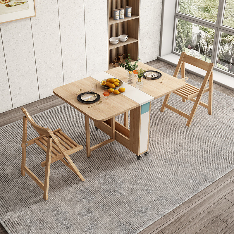 Modern Dining Set 1/3 Pcs Wood Folding Dining Table and Chairs