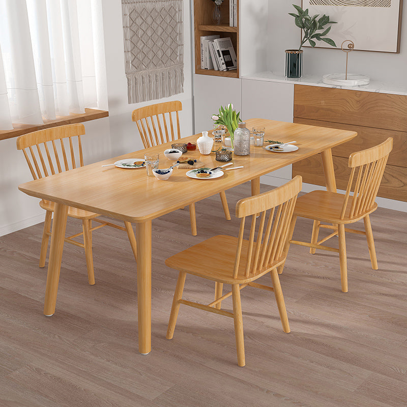 Solid Wood Dining Set 1/4/5 Pcs Rectangle Dining Table with Slat Back Chairs