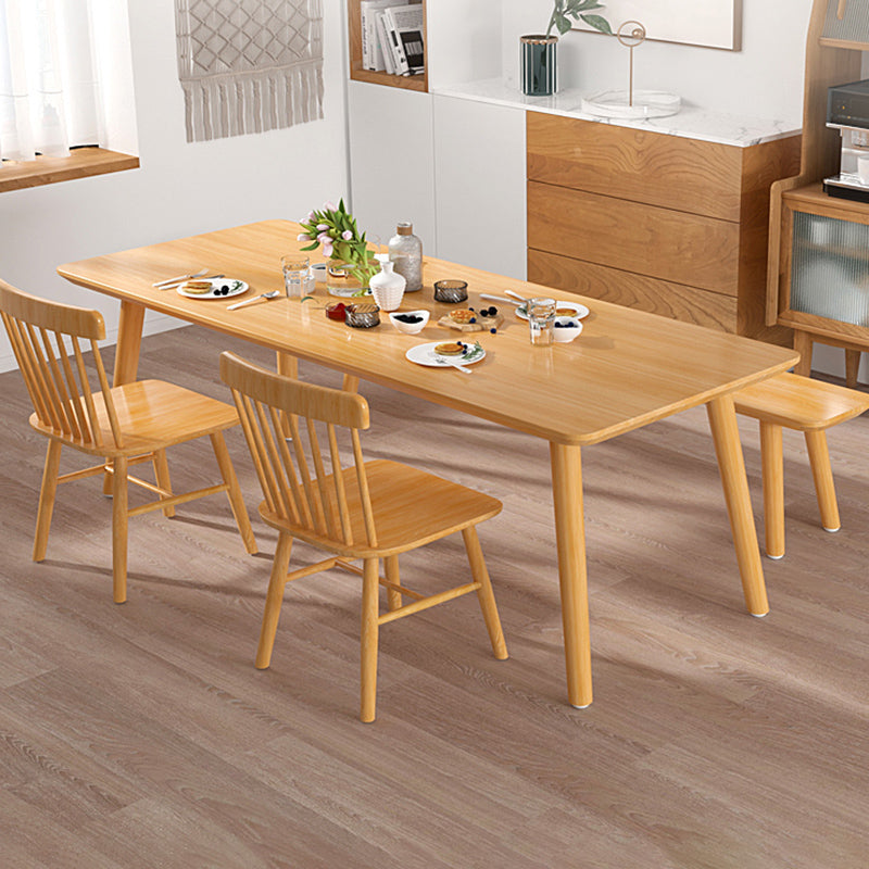Solid Wood Dining Set 1/4/5 Pcs Rectangle Dining Table with Slat Back Chairs