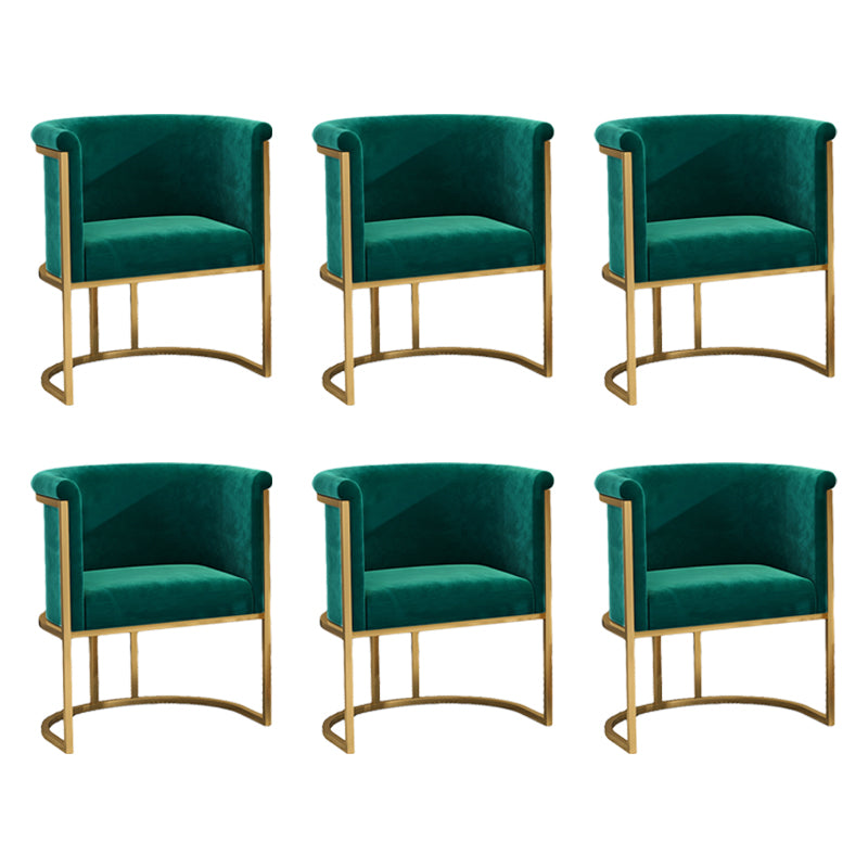 Upholstered Arm Chair Velvet Gold Base Dining Chair for Dining Room