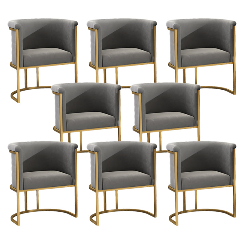 Upholstered Arm Chair Velvet Gold Base Dining Chair for Dining Room