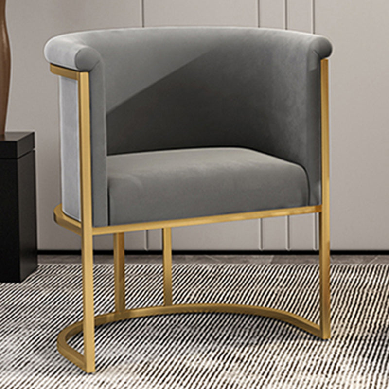 Upholstered Arm Chair Velvet Gold Base Dining Chair for Dining Room
