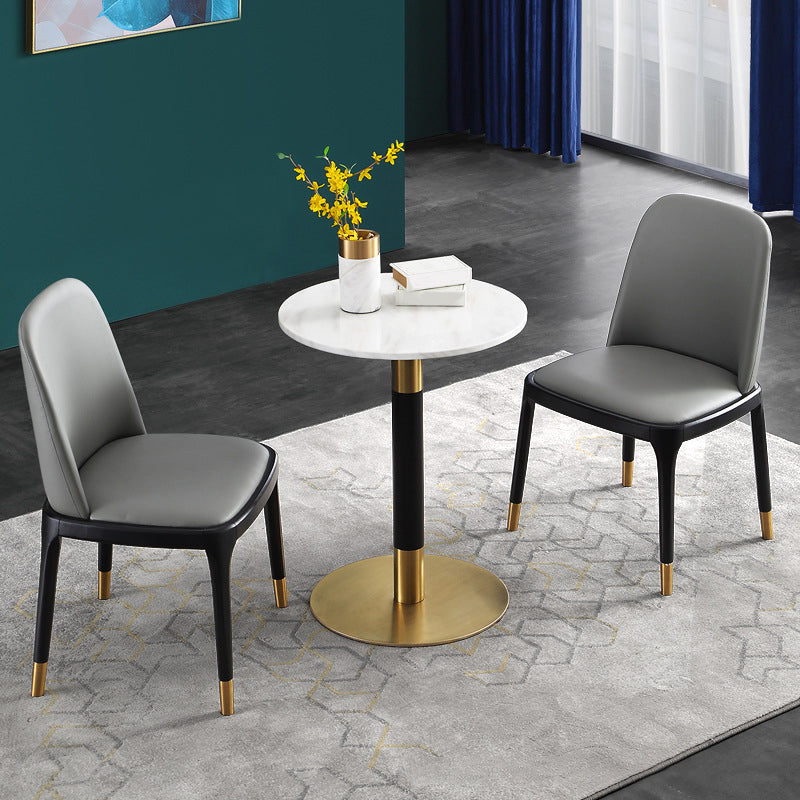 Industrial Dining Accent Chair Upholstered Indoor Chair in Gray