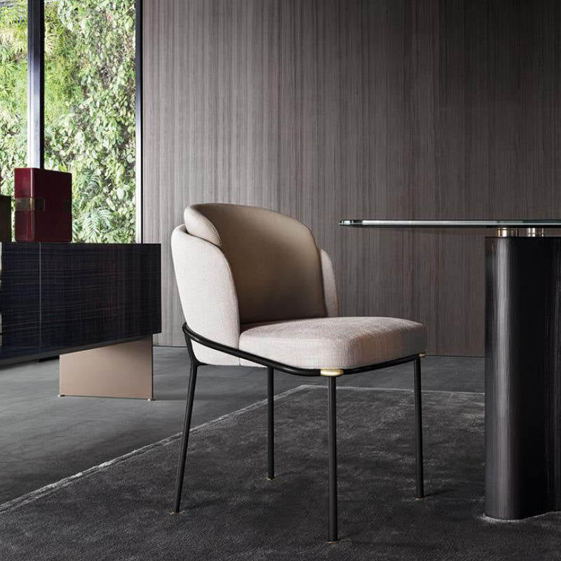 Glam Parsons Side Chair Linen Indoor Dining Chair for Living Room