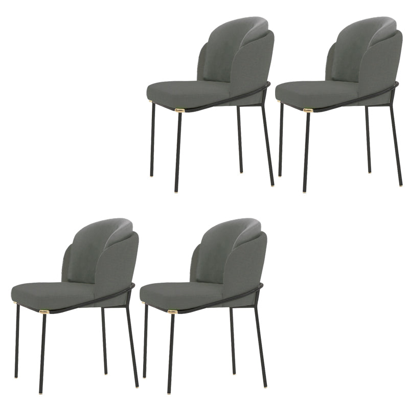 Glam Parsons Side Chair Linen Indoor Dining Chair for Living Room